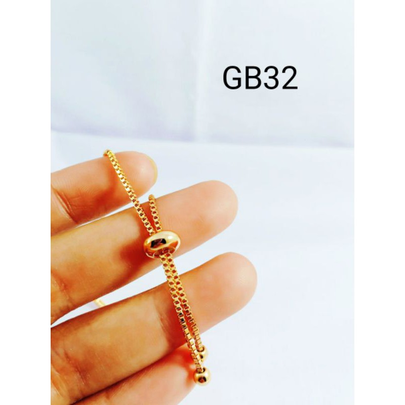 Gelang Serut dewasa berlapis emas 22-24k Kode GB32
