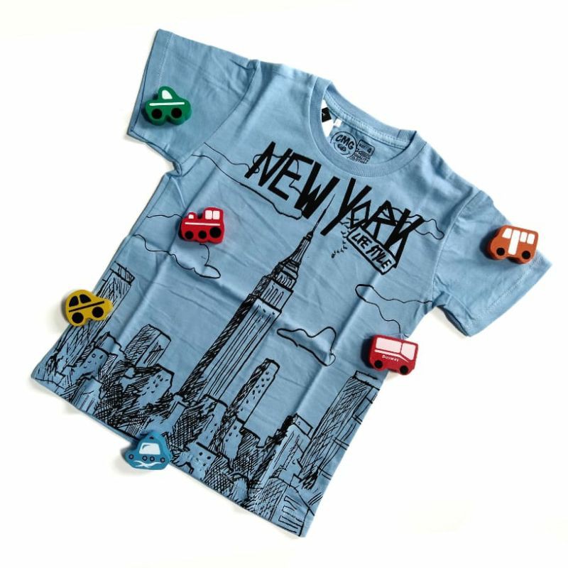 Kaos Anak Laki-Laki CMG Kids Motif New York Cotton Combed 24S