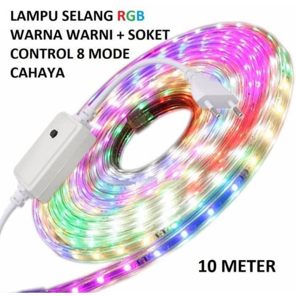 10m Lampu LED STRIP SELANG RGB 3528 2835 10Meter 220v Rainbow