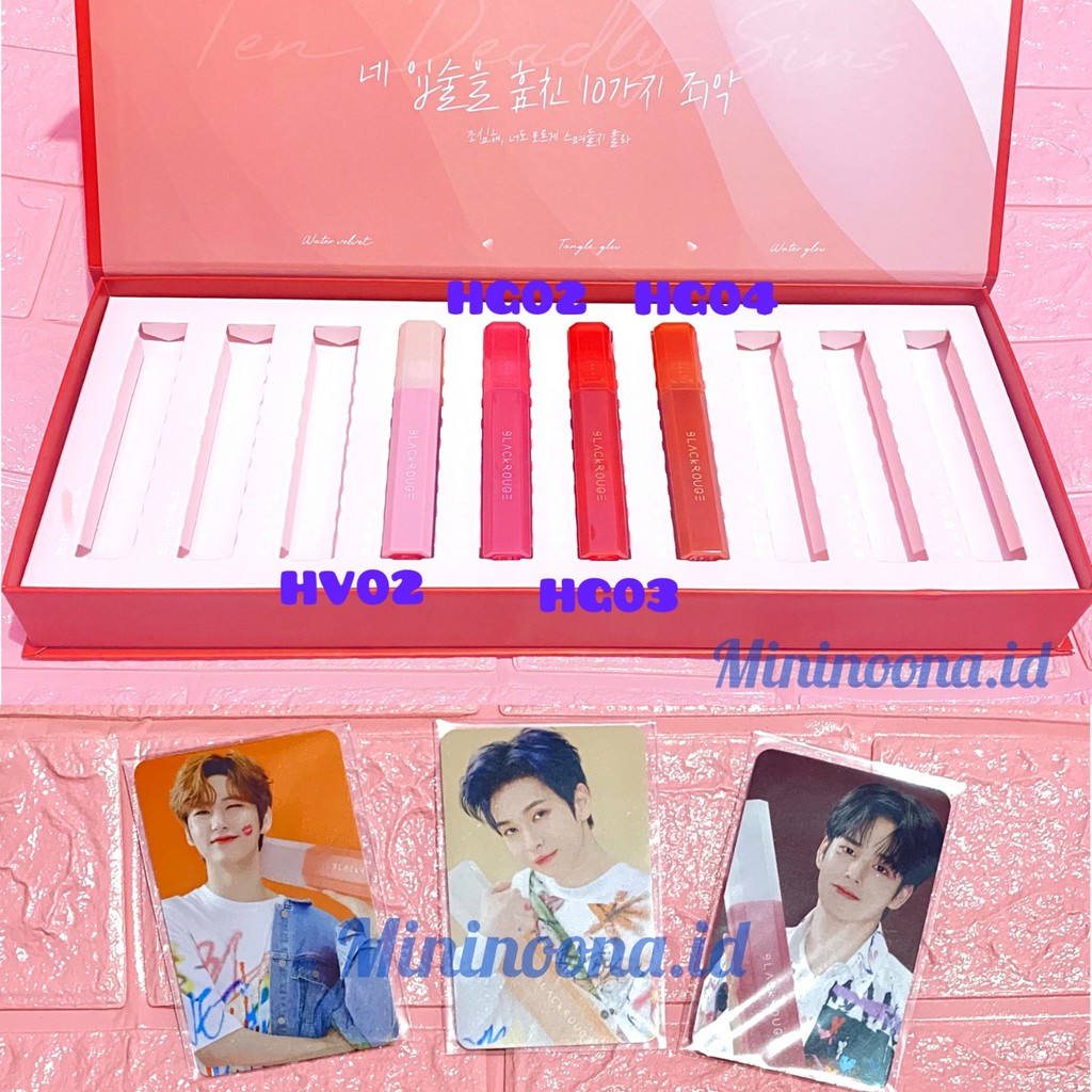 Photocard / PC + Poster +  Lip Tint Half & Half Black Rouge BR X Cravity [Serim, Allen, Woobin]