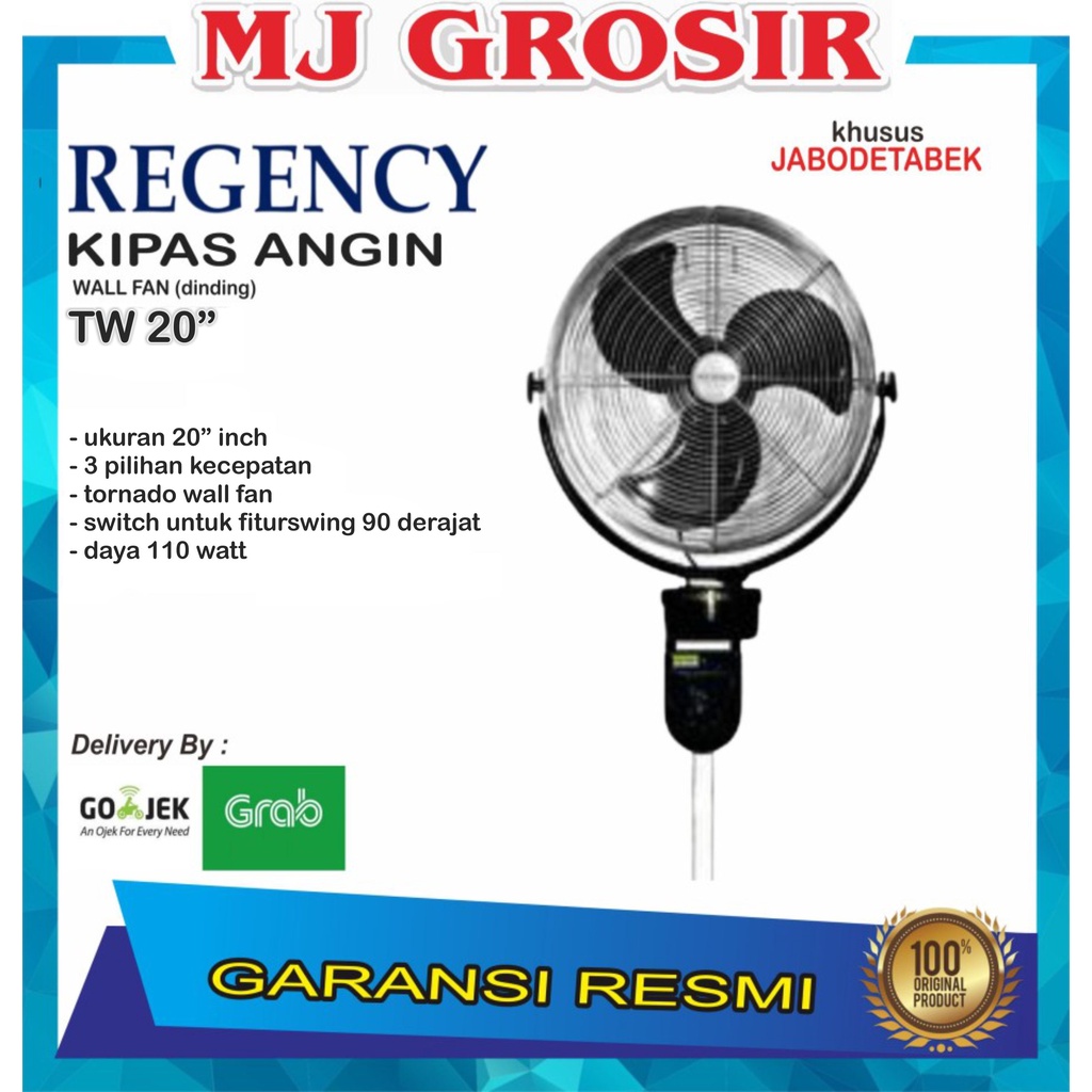 PROMO KIPAS ANGIN WALL FAN REGENCY TW 20 KIPAS ANGIN DINDING TORNADO