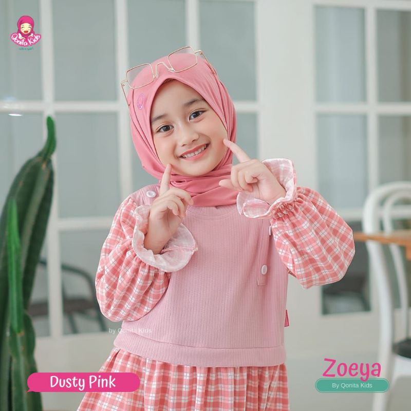 Afsheenastore Gamis Zoeya By Qonita Kids / Gamis Anak Set Jilbab