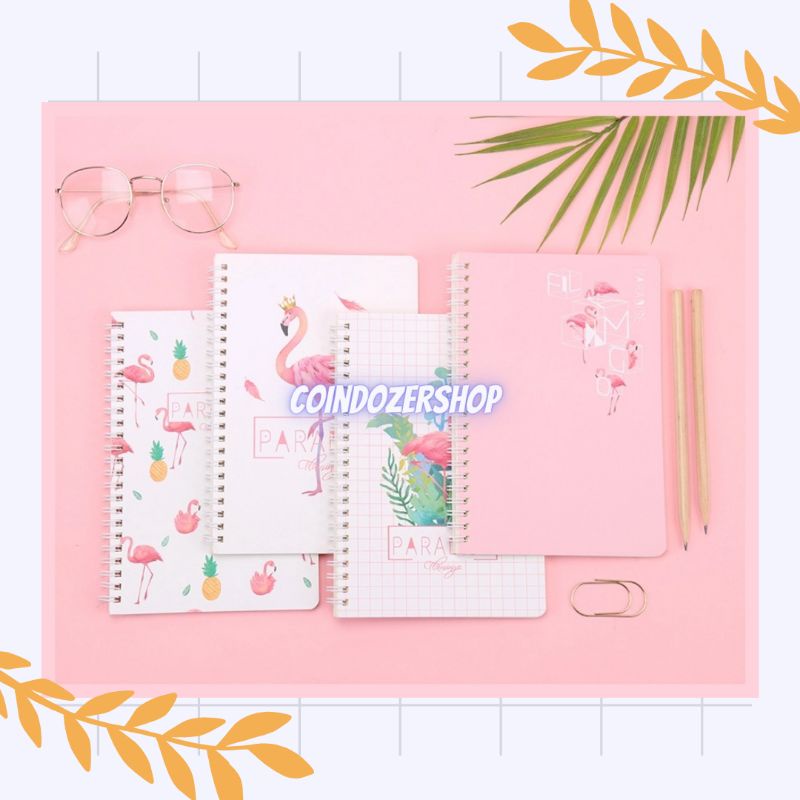 

Notebook A5 Motif Flamingo, rabbit dll Isi 60 lembar