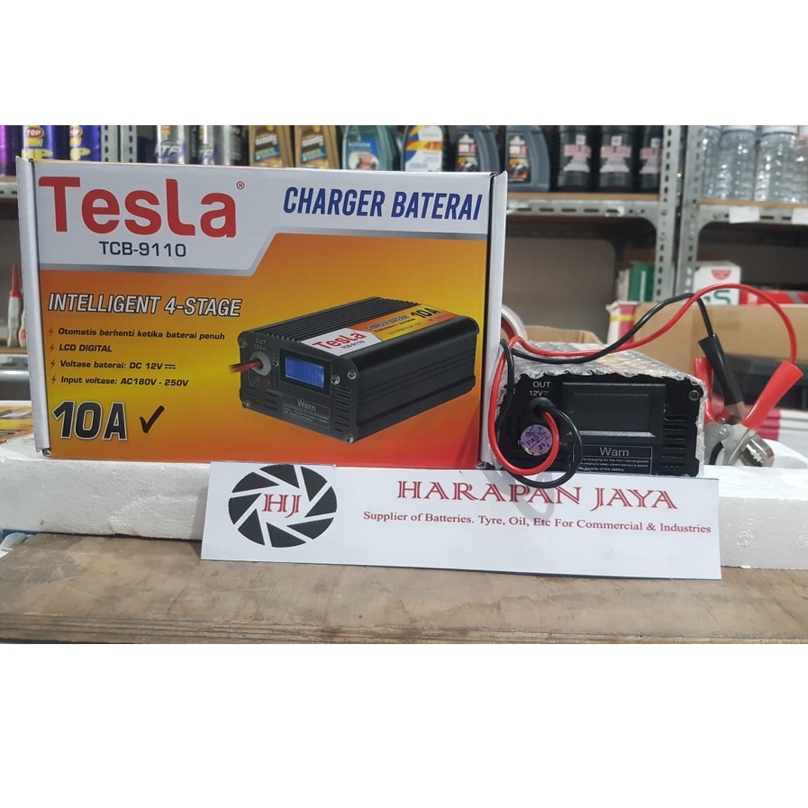CAS AKI TESLA 10AH 12VOLT LCD DIGITAL / CHARGER AKI / PENGECAS AKI OTOMATIS