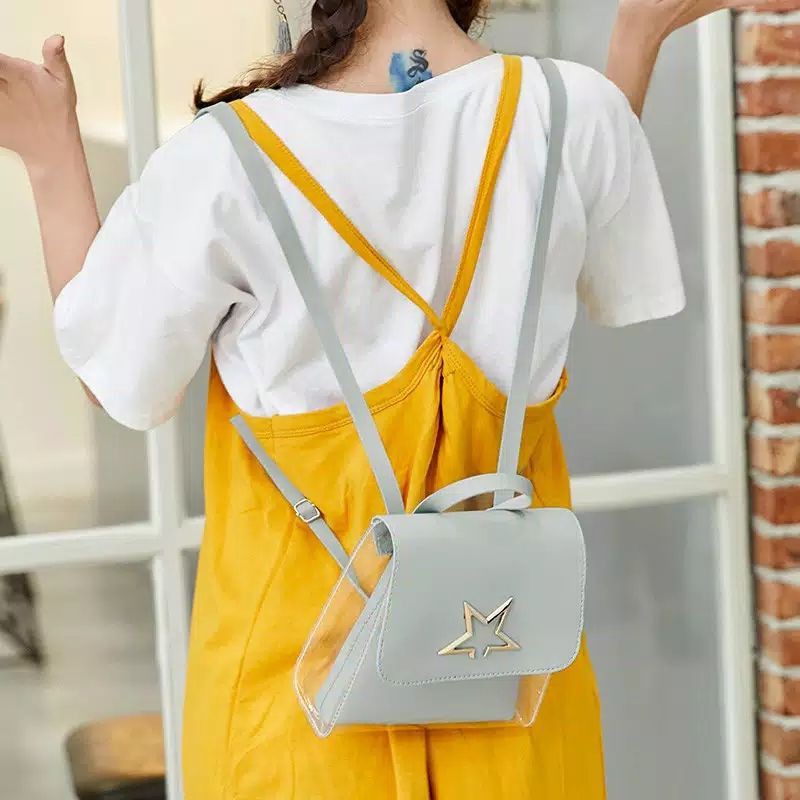 COD Medan Termurah KD036 Backpack beautiful/Ransel import cantik 2in1