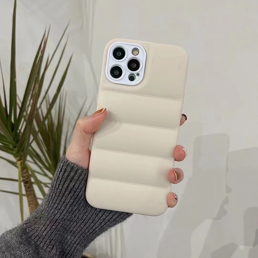 2021 Soft Case Desain Jaket down Filled 3D Untuk iPhone 7 8 Plus X XS XR max 11 Pro max