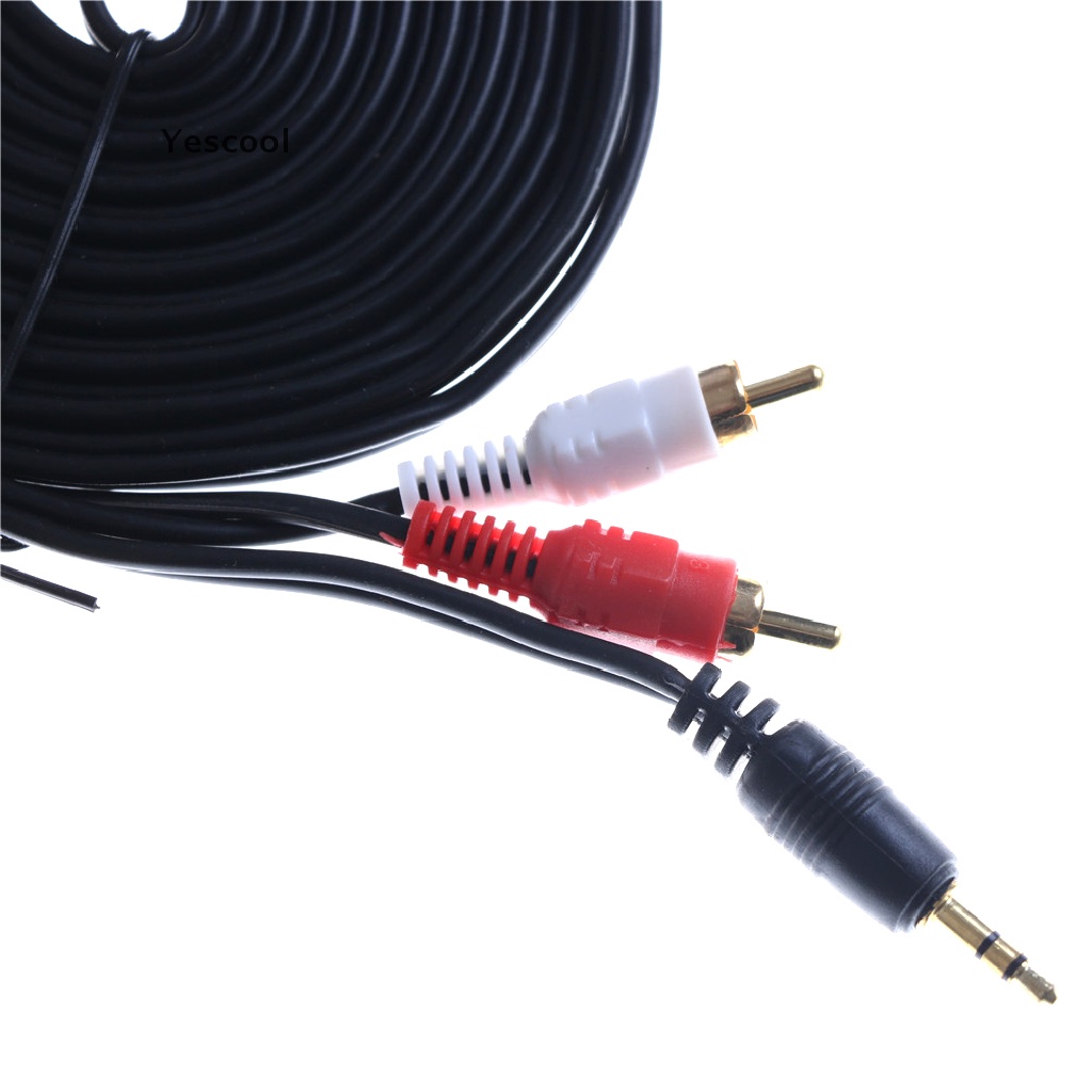 Yescool Kabel Audio AUX 3.5MM Male Ke AV 2 RCA Male Stereo Panjang 3M 5M 10M