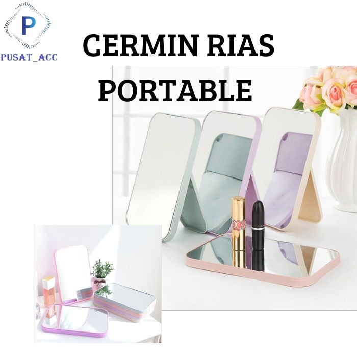 CM03 - Mirror Make Up Cermin Kaca Lipat Beauty Mirror Portable