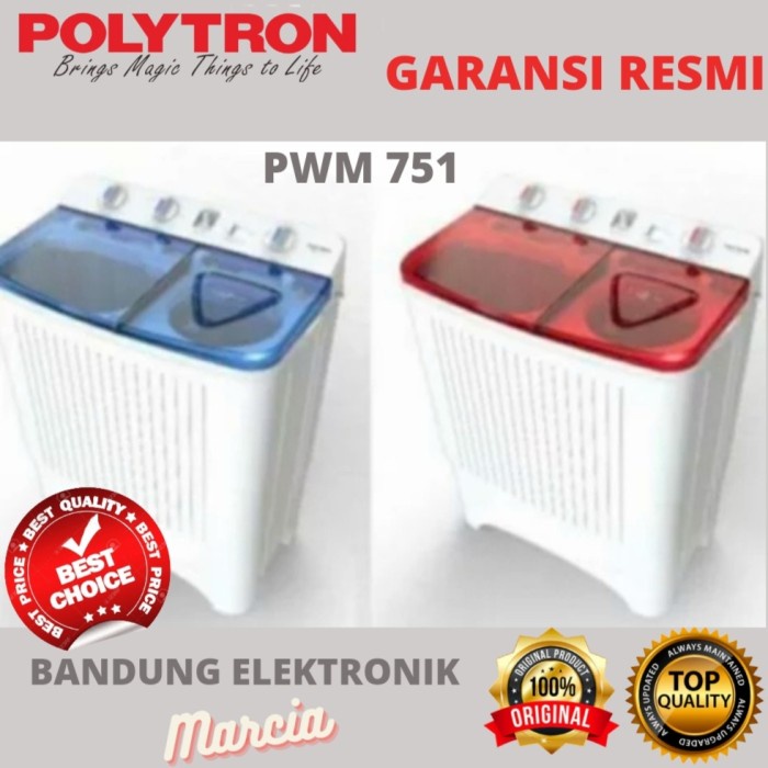 MESIN CUCI POLYTRON PWM-751 / PWM751 , mesin cuci 2 tabung