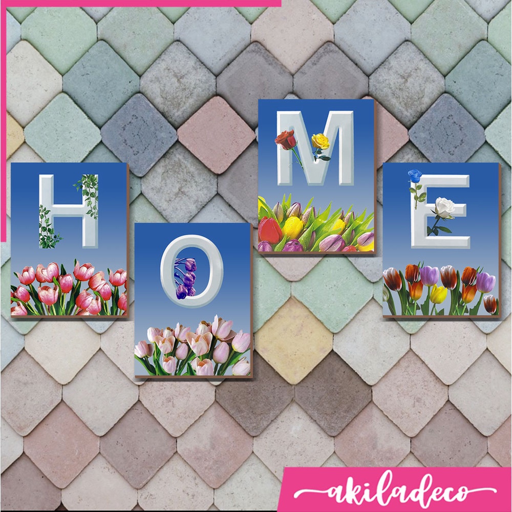 Pajangan Dinding ruang tamu Moderen Hiasan dinding Dekorasi kamar walldecor bunga tulip HOME