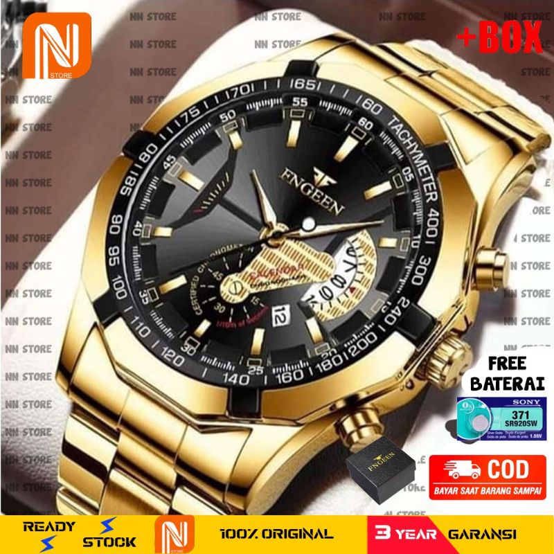 COD [ BEST SELLER ] S001 Jam Tangan Pria Luxury Stainless Steel Tahan Air 100% Original + Baterai Cadangan dan Kotak Jam