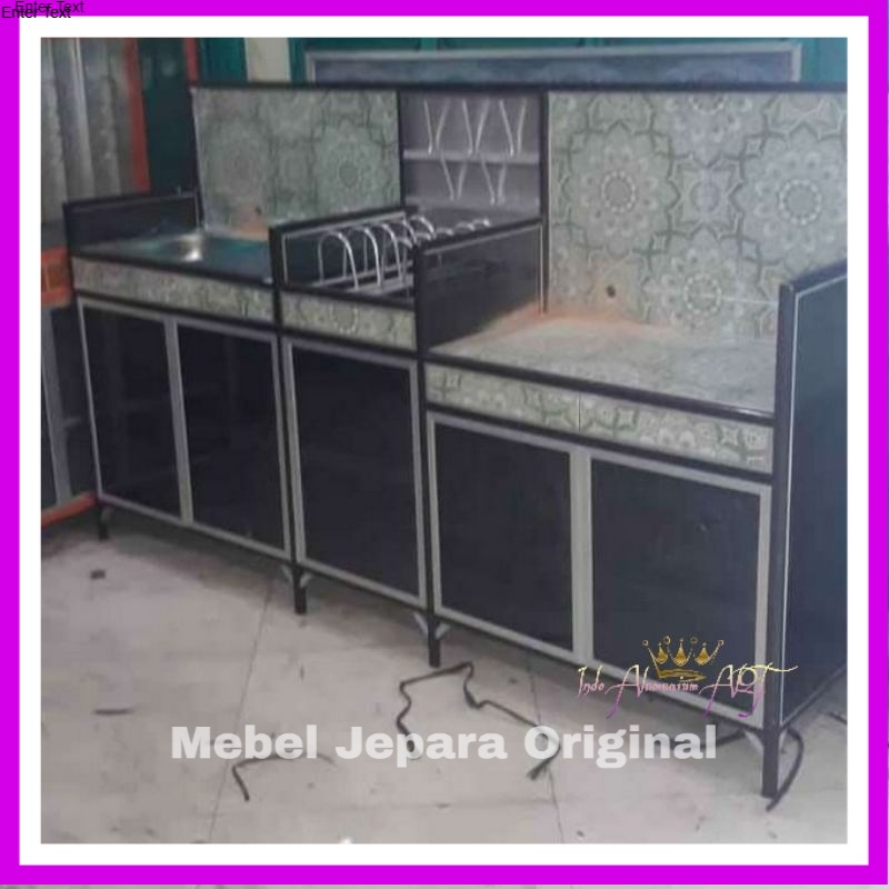 Rak Piring & Wastafel Meja Kompor & Lemari Dapur Pintu 5 Aluminium