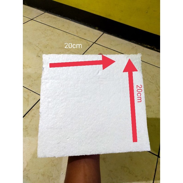 

Sterofoam 20x20 cm dengan tebal 2cm / gabus 20x20cm