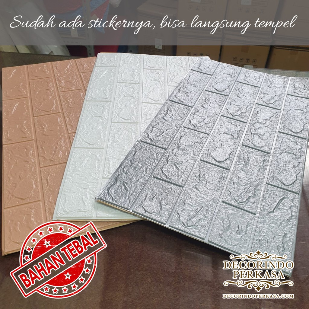 Wallpaper Sticker 3D Motif Bata Timbul Bahan Tebal Harga Wallpaper Sticker 3D Motif Bata Timbul Bahan Tebal Harga