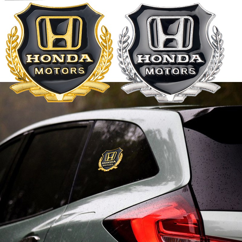 2pcs / Set Stiker Metal Motif Ukiran 3d Untuk Dekorasi Mobil Honda Freed Brio City Civic Crv Hrv Brv