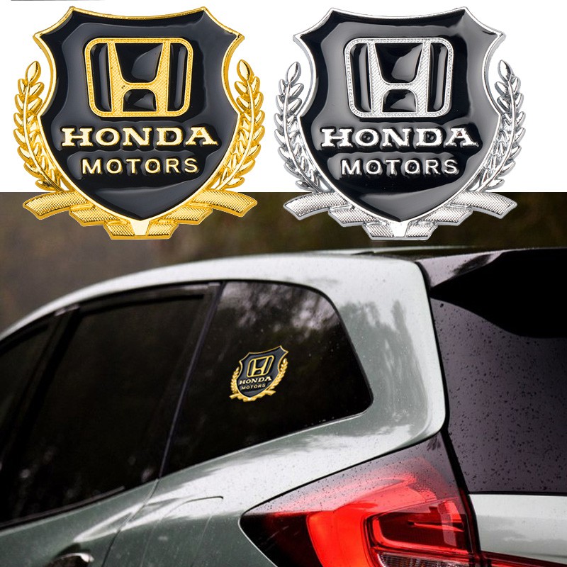 2 Pcs Sticker Decal Dekorasi Mobil Honda Bentuk Ukiran 3D Bahan Metal