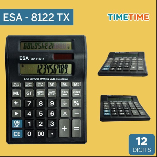 

Kalkulator 2 Layar ESA 8122 TX - Kalkulator 2 Layar 12 Digit ESA -8122 - Kalkulator Warung 2 Layar