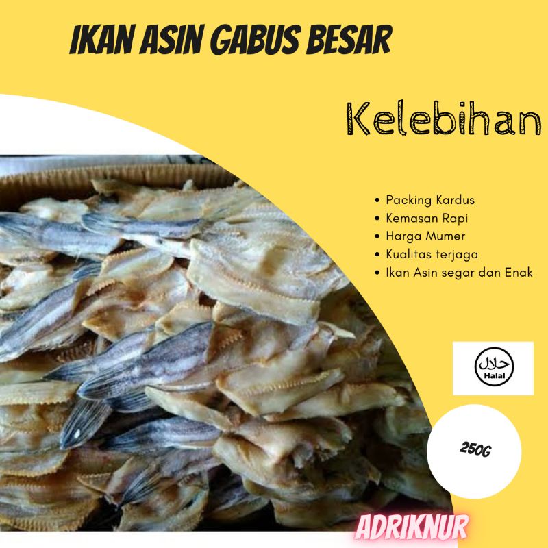 

ikan asin gabus uk besar nett 250
