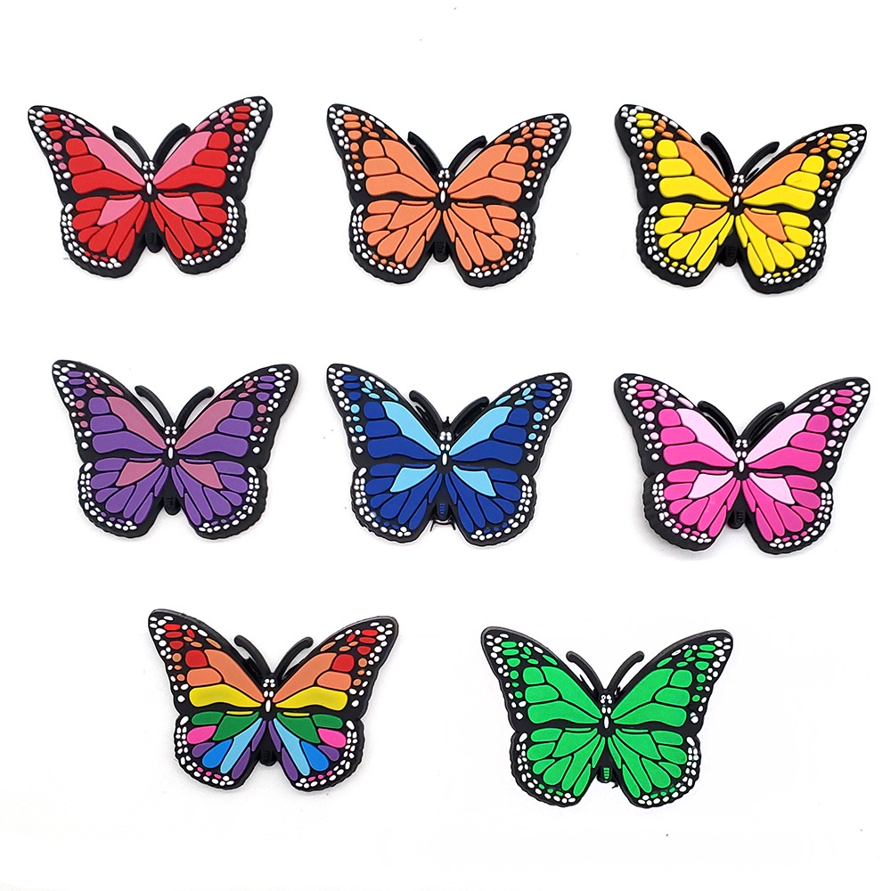 8pcs / set Charms Butterfly Untuk Dekorasi Sepatu Sandal Crocs Clog Pria Dan Wanita