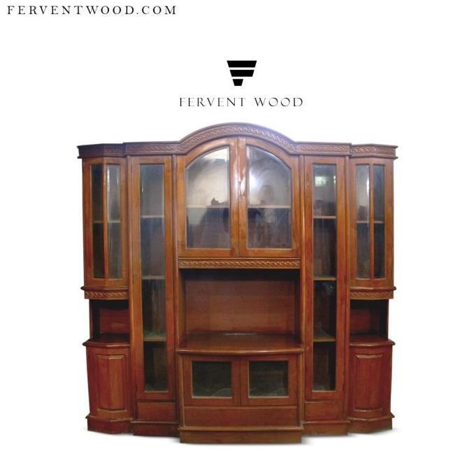 Bufet Tv Lemari Kaca / Bufet Pajangan Kayu Jati