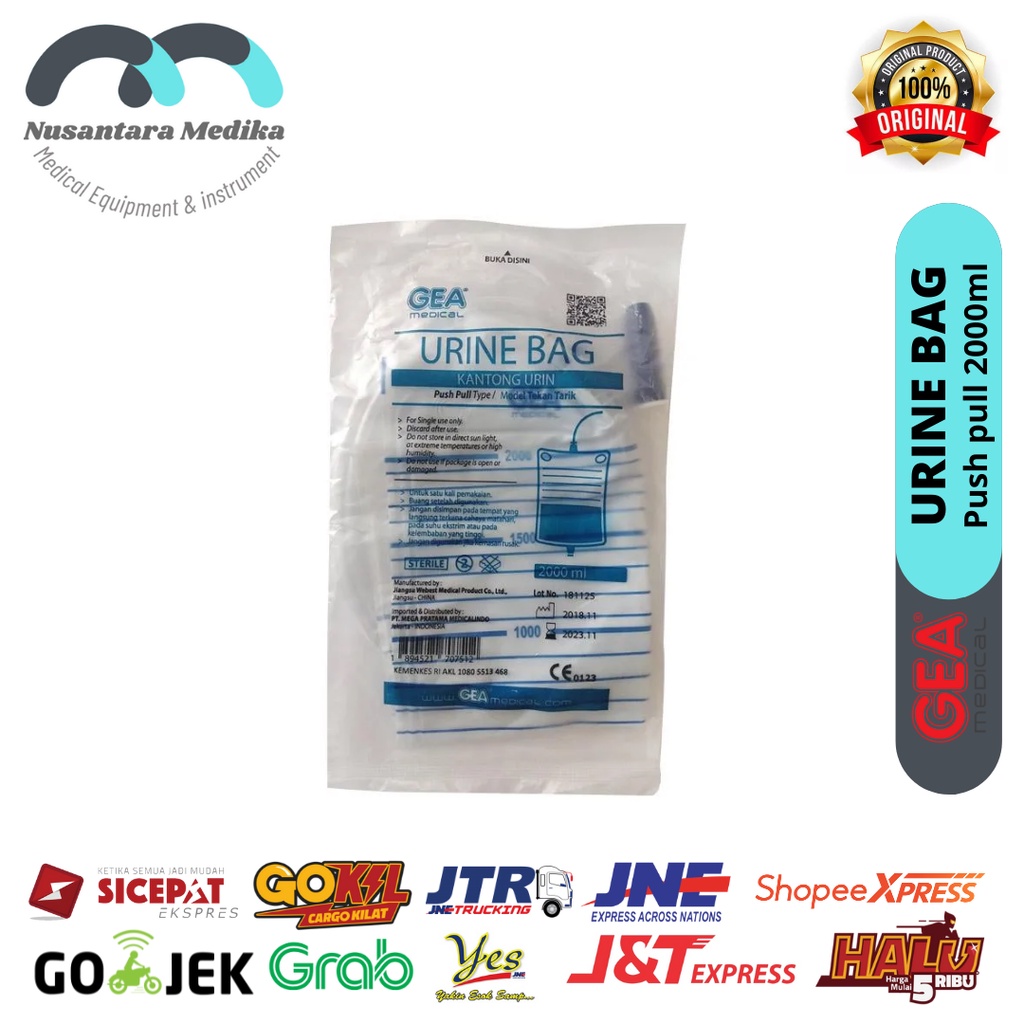 Urine bag Gea 2000ml Push Pull SATUAN