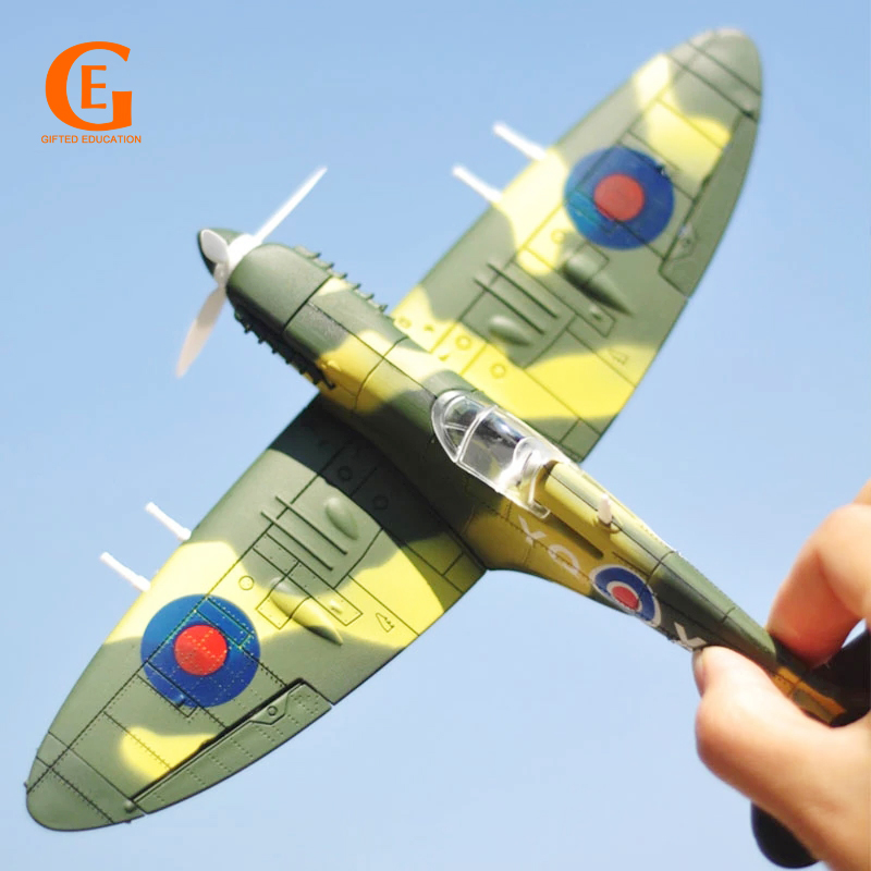 Mainan Rakitan Balok Bangunan Pesawat Tempur 4d Diy 1: 48 WW2 UK Spitfire Fighter