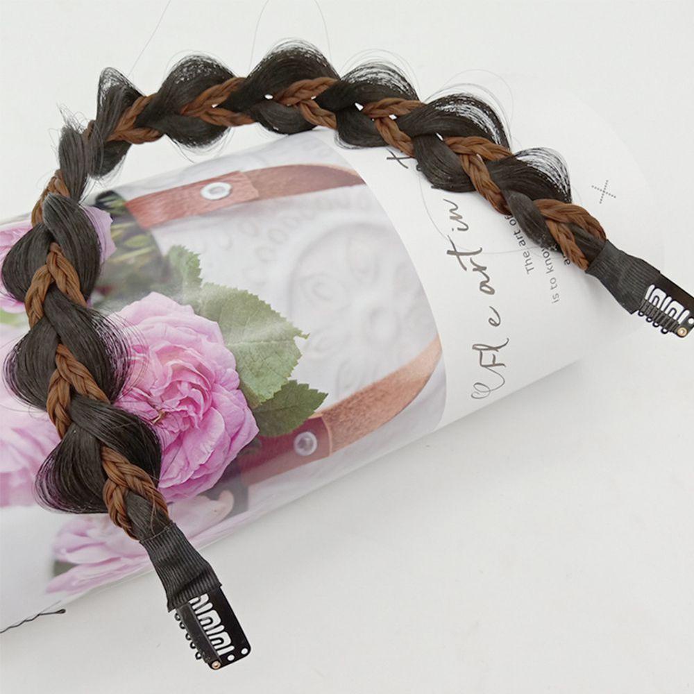 Needway Non-slip Braided Hair Band Aksesoris Rambut Wanita Bulang Melintir Wig Bando