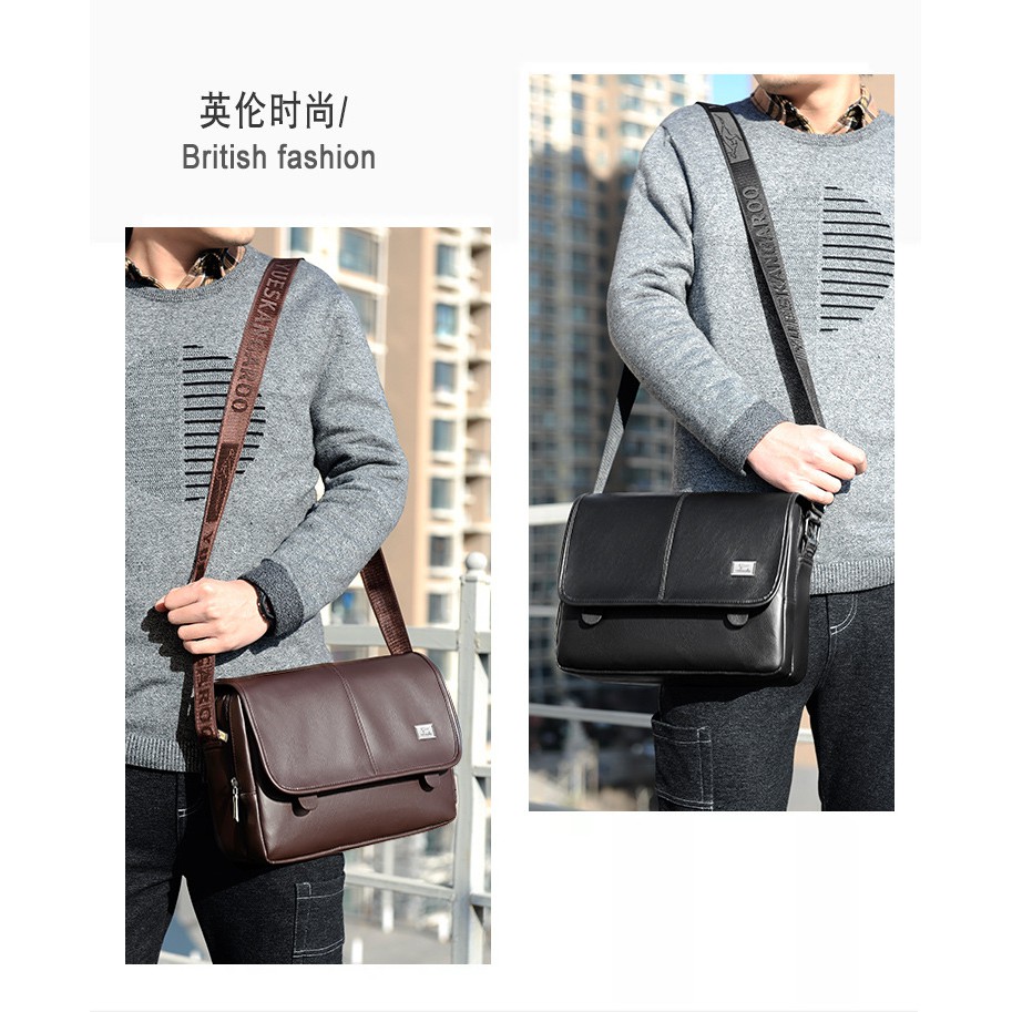 [ORIGINAL] Yueskangaroo Tas Selempang Kulit Pria Import Casual Style Fashion Messenger Bag