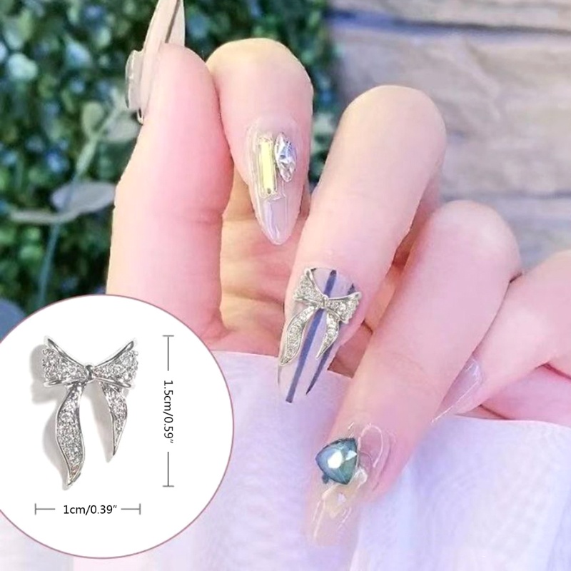 Siy 20pcs Hiasan Kuku 3d Bentuk Pita Bahan Alloy Untuk Nail Art