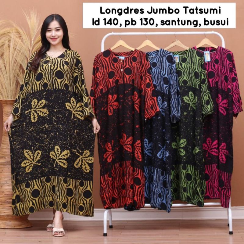 Daster Super Jumbo LD 140 Big Size Busui Lengan Panjang