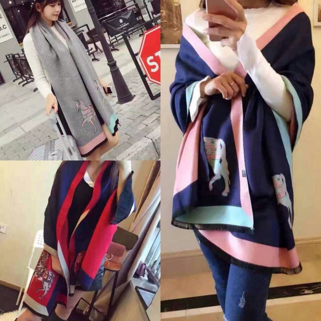 Selendang hermes with box hermes