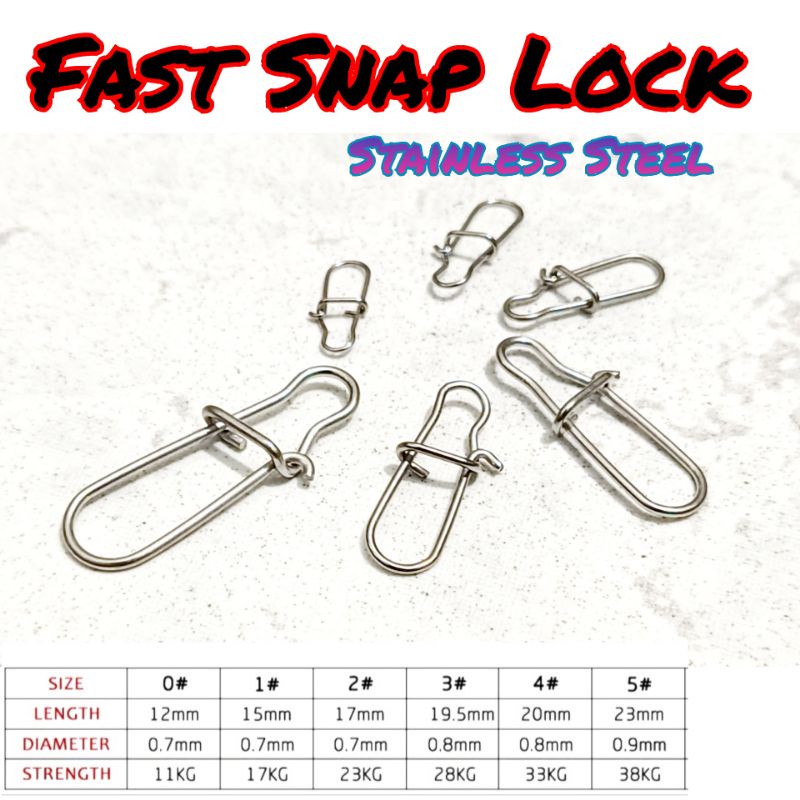 Fast Snap Lock Stainless Steel per pack