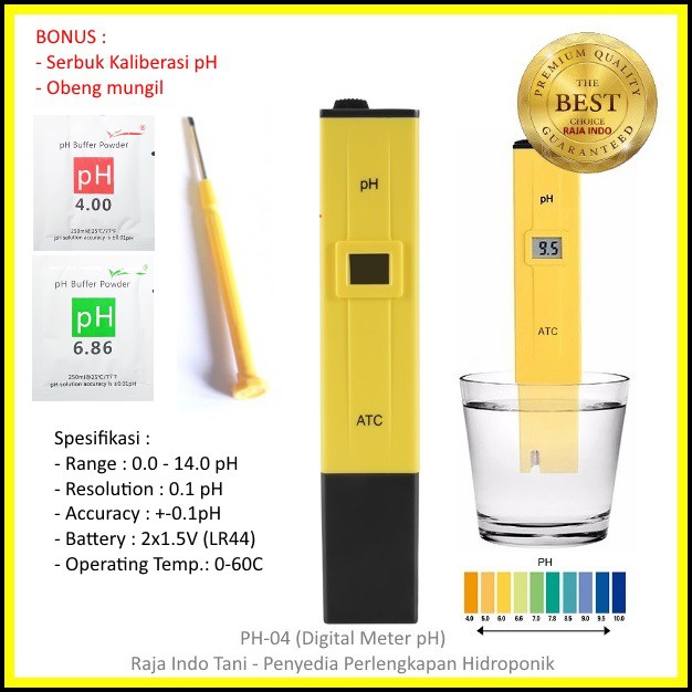 Digital Ph Meter Atc Kualitas Bagus | Alat Ukur Keasaman Air Minum Hidroponik Pengukuran Air