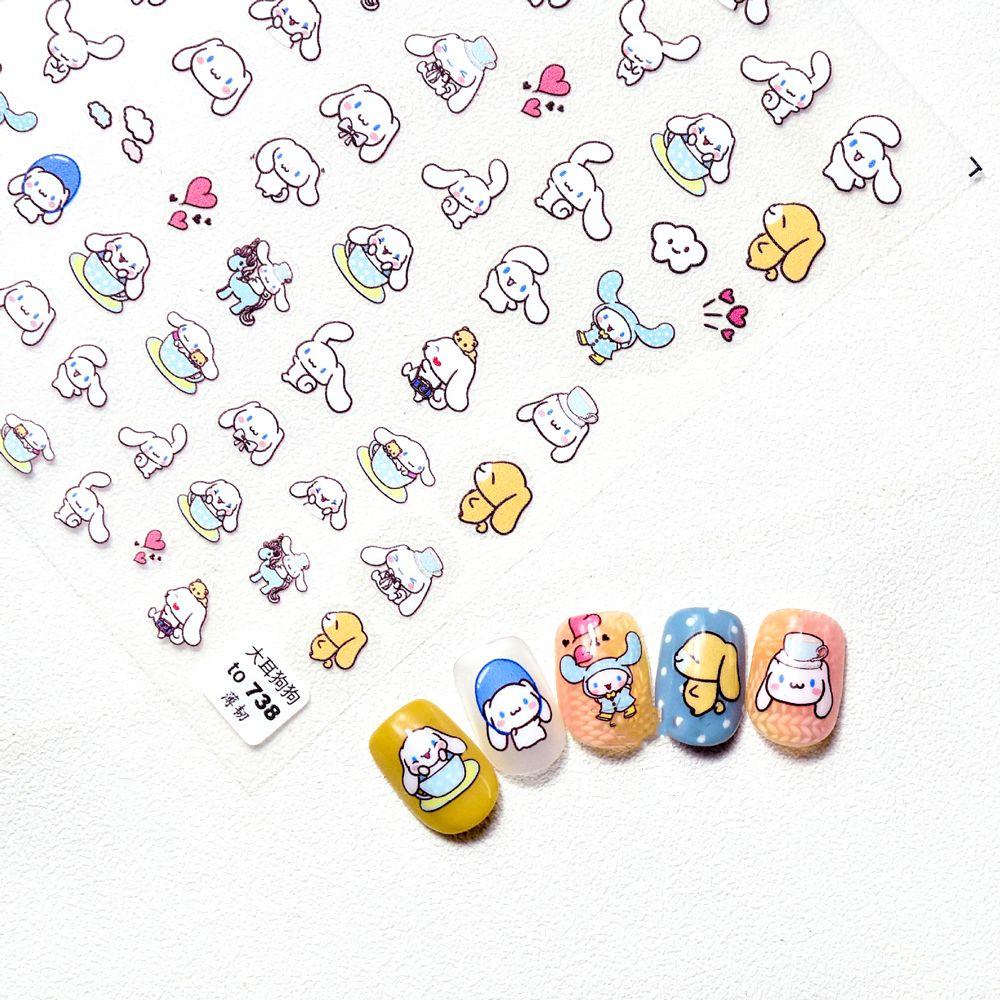 Mxbeauty Kartun Stiker Kuku Anak Perempuan Lucu Cinnamoroll Anjing DIY Nail Decals