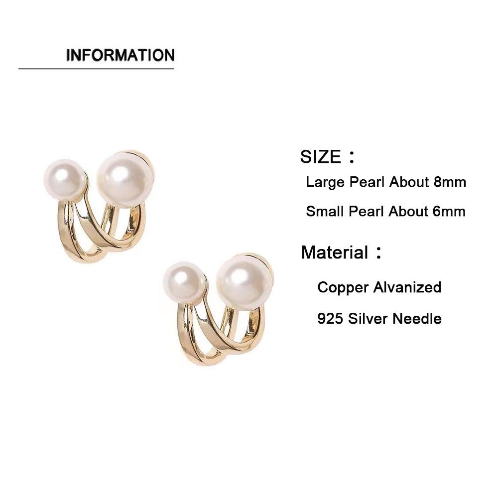 Anting Stud Hias Mutiara Gaya Elegan Untuk Wanita