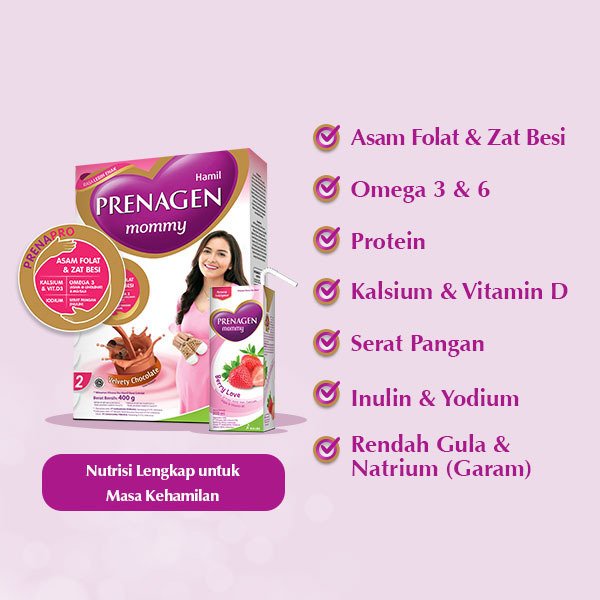 PRENAGEN MOMMY 400gr COKLAT/VANILA/STRAWBERRY  KEMASAN BARU