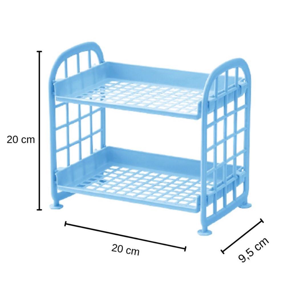 Rak Susun Plastik 2 Tingkat - Rak Susun Mini Portable