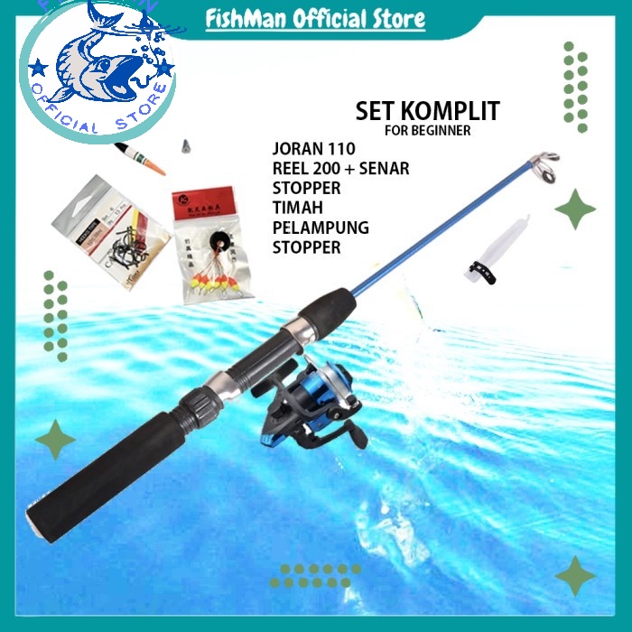 Alat Pancingan Joran Set Pancing Lengkap Laut Antena 110 Reel 200