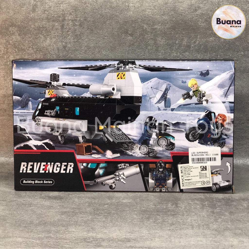 BRICK REVENGER BLACK WIDOW HELI COLD WAR BRICKS MAINAN EDUKASI BALOK BLOCK ANAK 11508