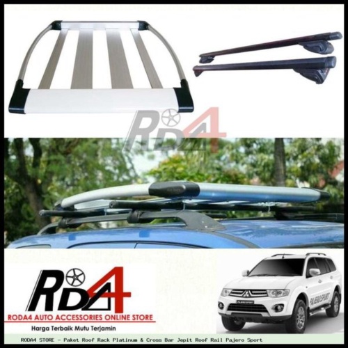 Dijual Paket Roof Rack Platinum  Cross Bar Jepit Roof Rail Pajero Sport Berkualitas