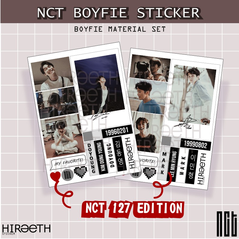 

Stiker Boyfie Material Aesthetic Sticker Lucu NCT 127 doyoung mark lee taeyong taeil