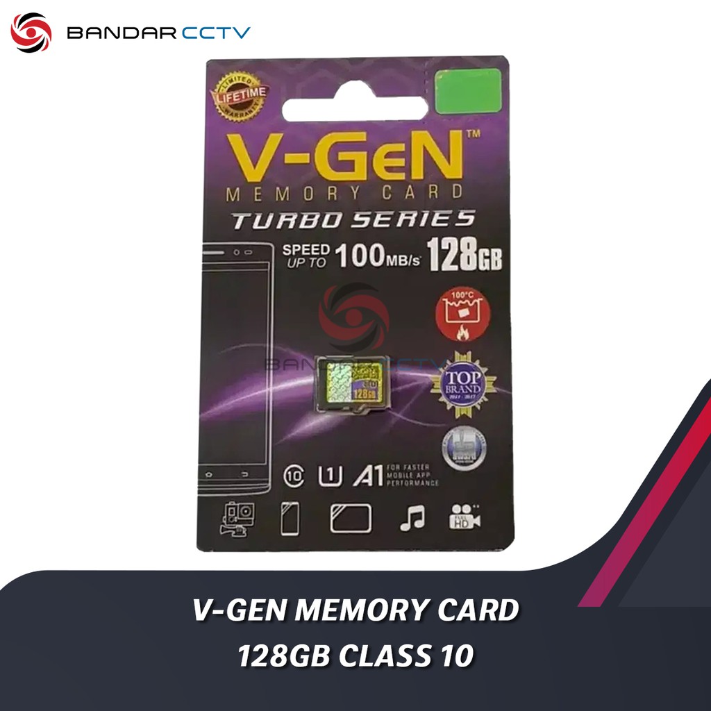 MICRO SD V-GEN MEMORY CARD 128GB CLASS 10