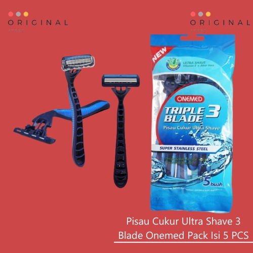 Pisau Cukur Ultra Shave 3 Blade Onemed Pack Isi 5pcs