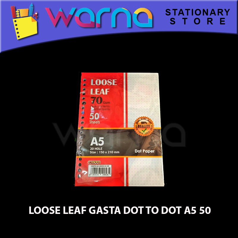 

LOOSE LEAF GASTA DOT TO DOT A5 50