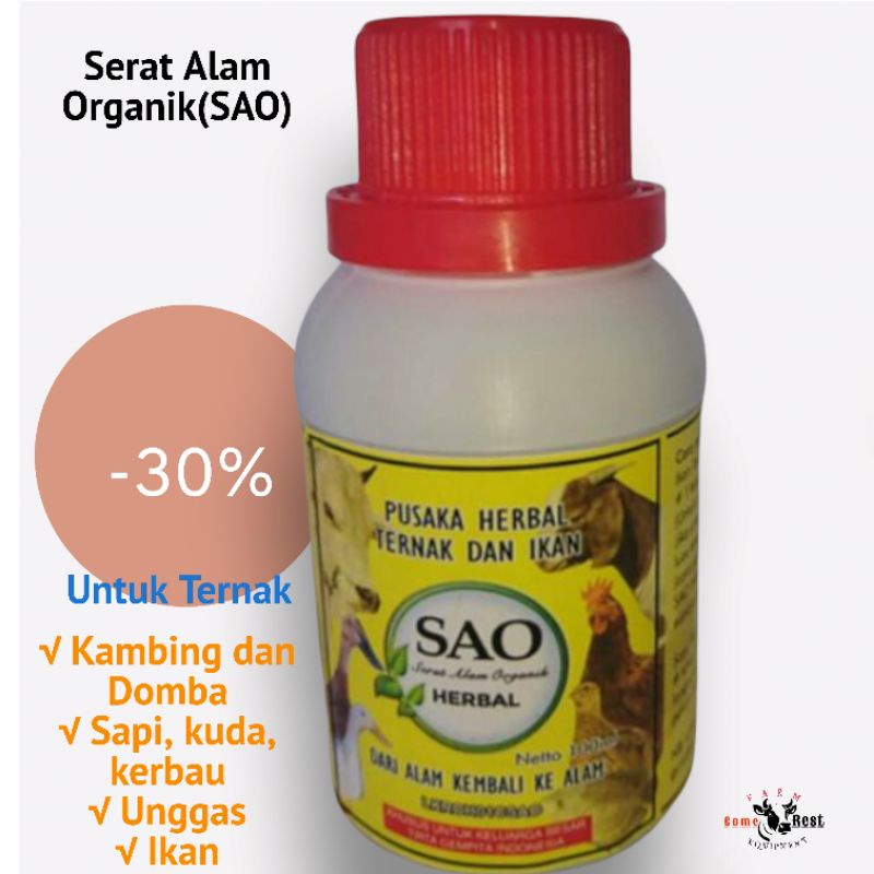 SAO Herbal (Serat Alam Organik)Nutrisi Penggemuk Ternak Kambing, Sapi, Ikan, Ayam 100ml