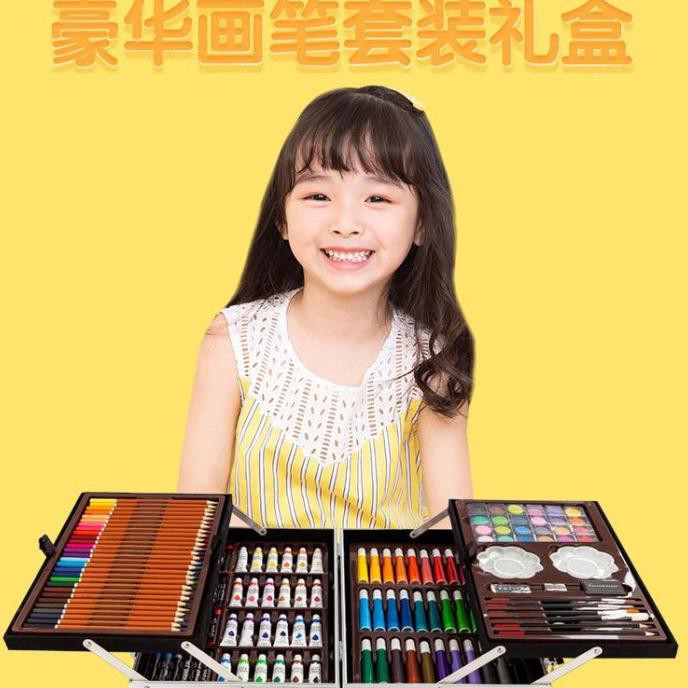 

(PERALATAN MENGGAMBAR) CRAYON SET 145 PCS KOPER BESI / ALAT GAMBAR / WATER COLOUR / KID DRAW - BIRU