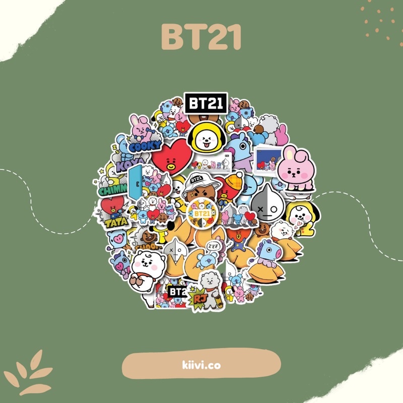 BT21 Sticker set/Stiker untuk Laptop,Case,Hp,Scrapbook DIY