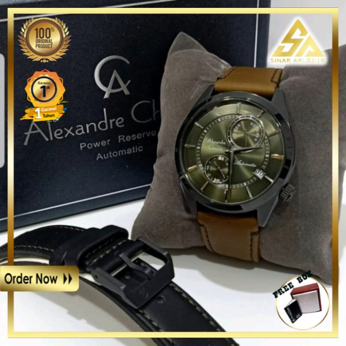 JAM TANGAN ALEXANDER CHRISTIE ALEXANDRE CHRISTIE PRIA COWOK ORIGINAL ORI BRANDED BLACK BROWN AC 3041