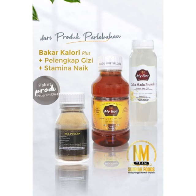 Paket Program Diet Alami (Cuka madu, Beepollen, Madu murni alkautsar)
