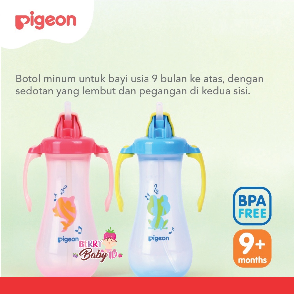 Pigeon Tall Straw Bottle Botol Minum Sedotan Bayi Anak BPA Free 300 ml Berry Mart